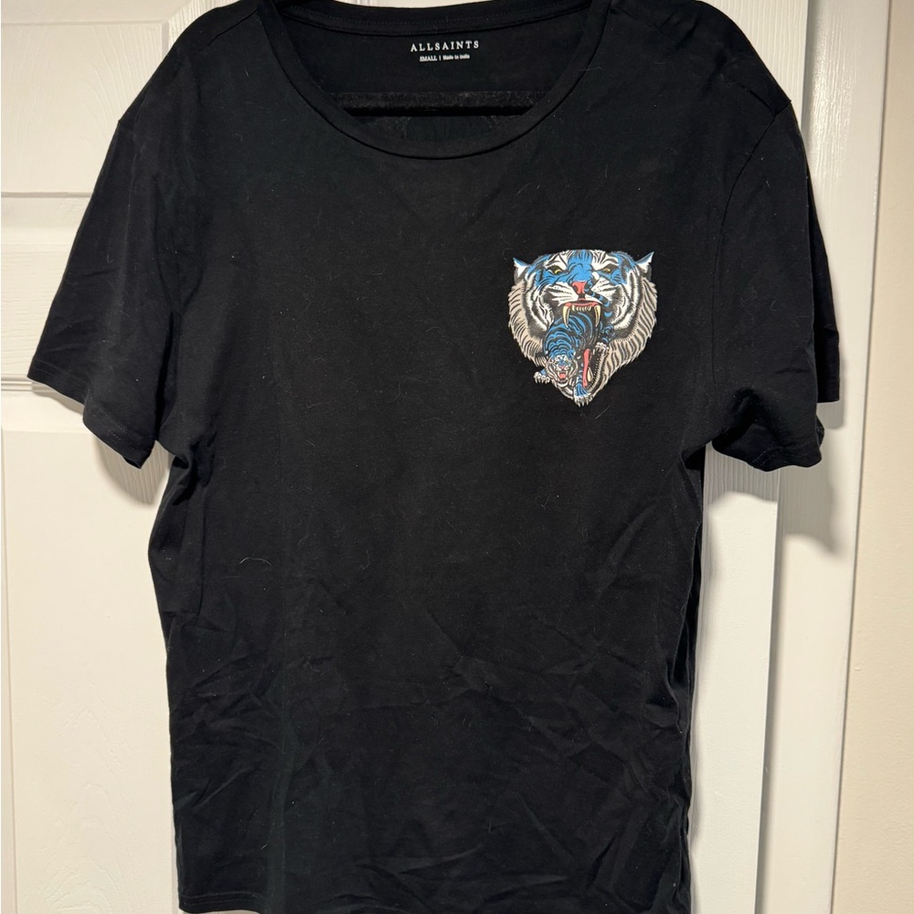 All Saints Black Graphic T-Shirt for Men